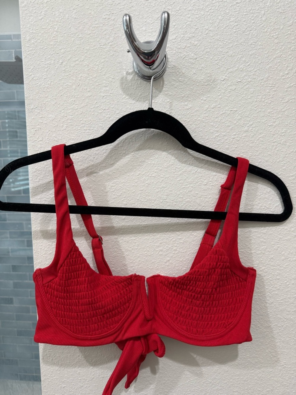 Women’s Red Ribbed Bikini